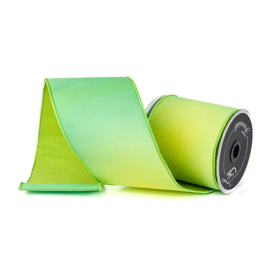 4" Green Prismatic Ribbon, Farrisilk RIbbon, Green Wired RIbbon, SPring Ribbon, Halloween Ribbon, Ombre Ribbon, Designer Ribbon, RK566-69