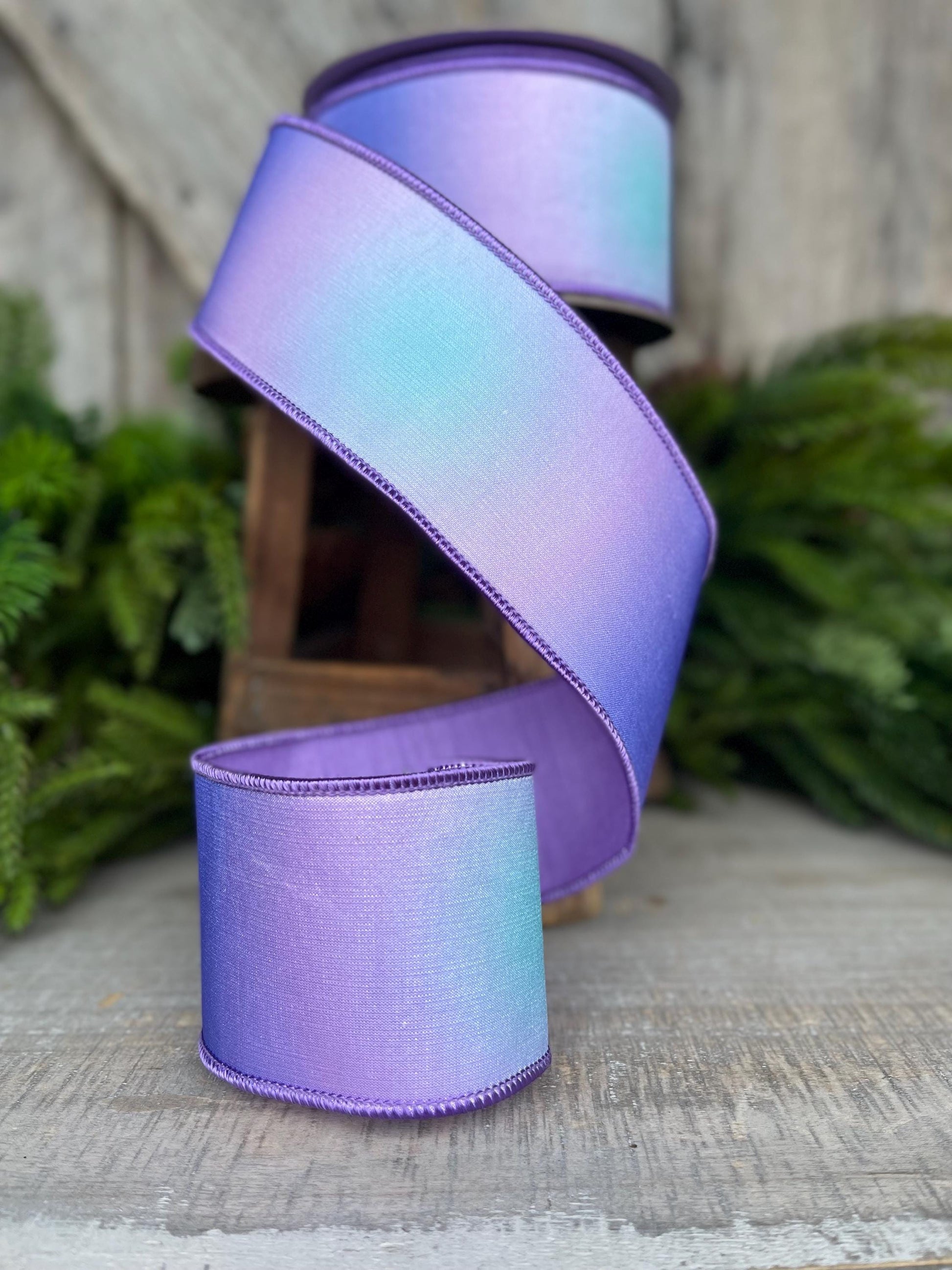 2.5" Lavender Prismatic Ribbon, Farrisilk RIbbon, Purple Wired RIbbon, SPring Ribbon, 2 Tone Ribbon, Ombre Ribbon, Designer Ribbon, RK565-70