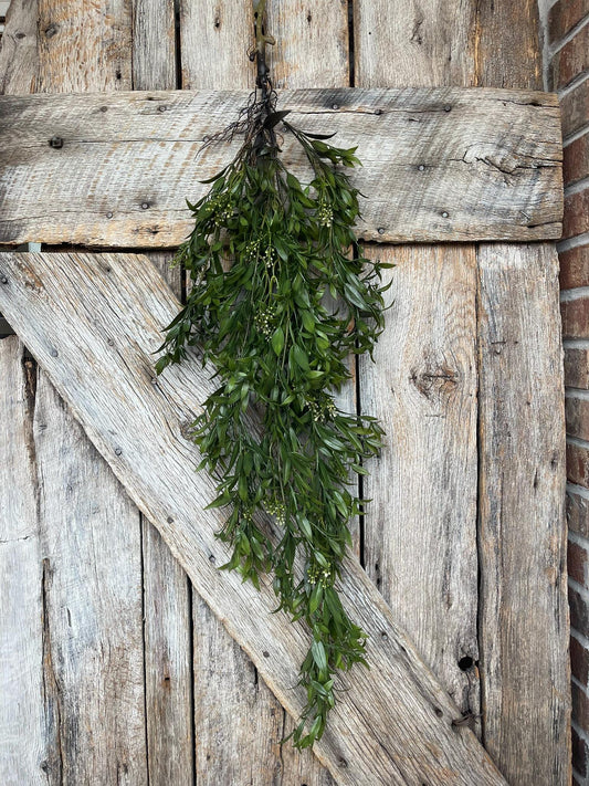 42" Hanging Greenery Leaves Bush, Greenery Bush, Artificial Greenery, Greenery for Wreath, Wreath Supply, Floral Supply, Hanging Bush, 15711
