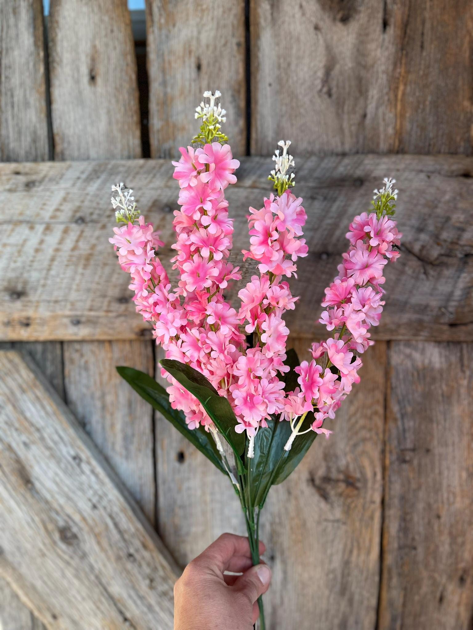 22" Pink Stock Bush, Pink Floral Bush, Artificial Floral Bush, Pink Filler Bush, Pink Wreath Supply, Pink Floral Supply, 37215