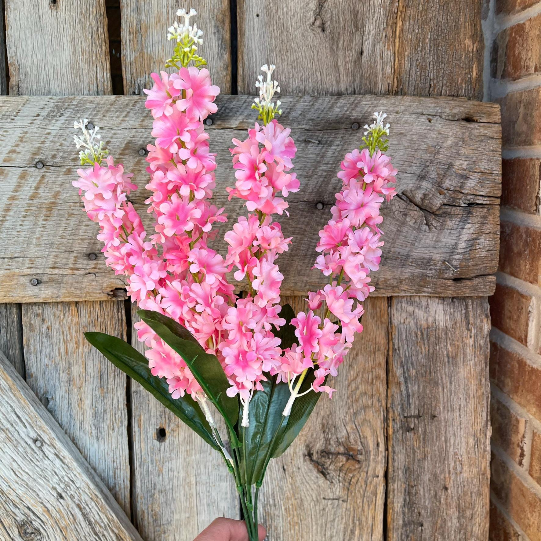 22" Pink Stock Bush, Pink Floral Bush, Artificial Floral Bush, Pink Filler Bush, Pink Wreath Supply, Pink Floral Supply, 37215