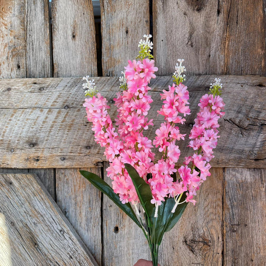 22" Pink Stock Bush, Pink Floral Bush, Artificial Floral Bush, Pink Filler Bush, Pink Wreath Supply, Pink Floral Supply, 37215