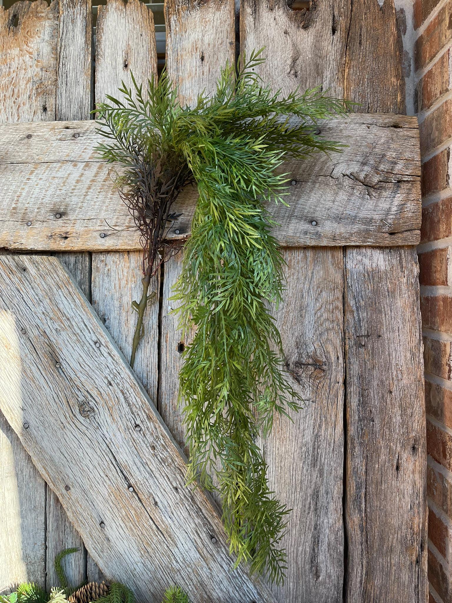 42" Hanging Greenery Bush, Plastic Greenery Bush, Artificial Greenery Bush