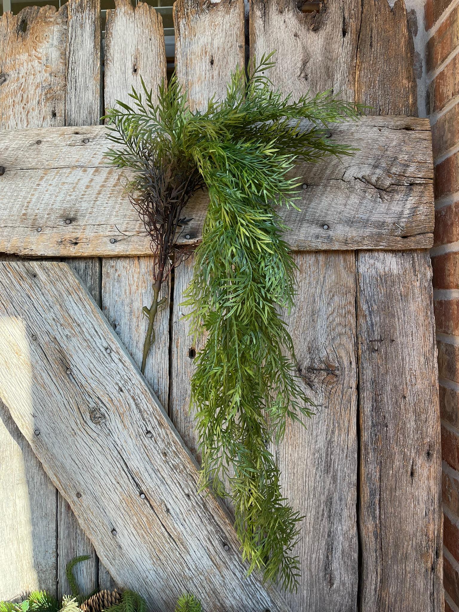 42" Hanging Greenery Bush, Plastic Greenery Bush, Artificial Greenery Bush