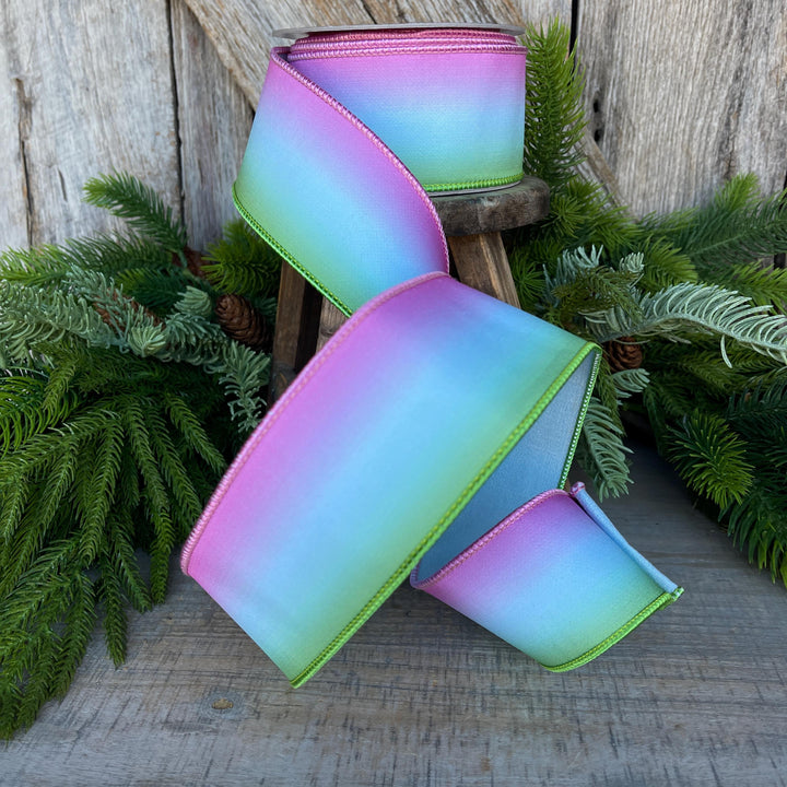 2.5" Pastel Horizon Ribbon, Farrisilk Ribbon, Wired Ribbon