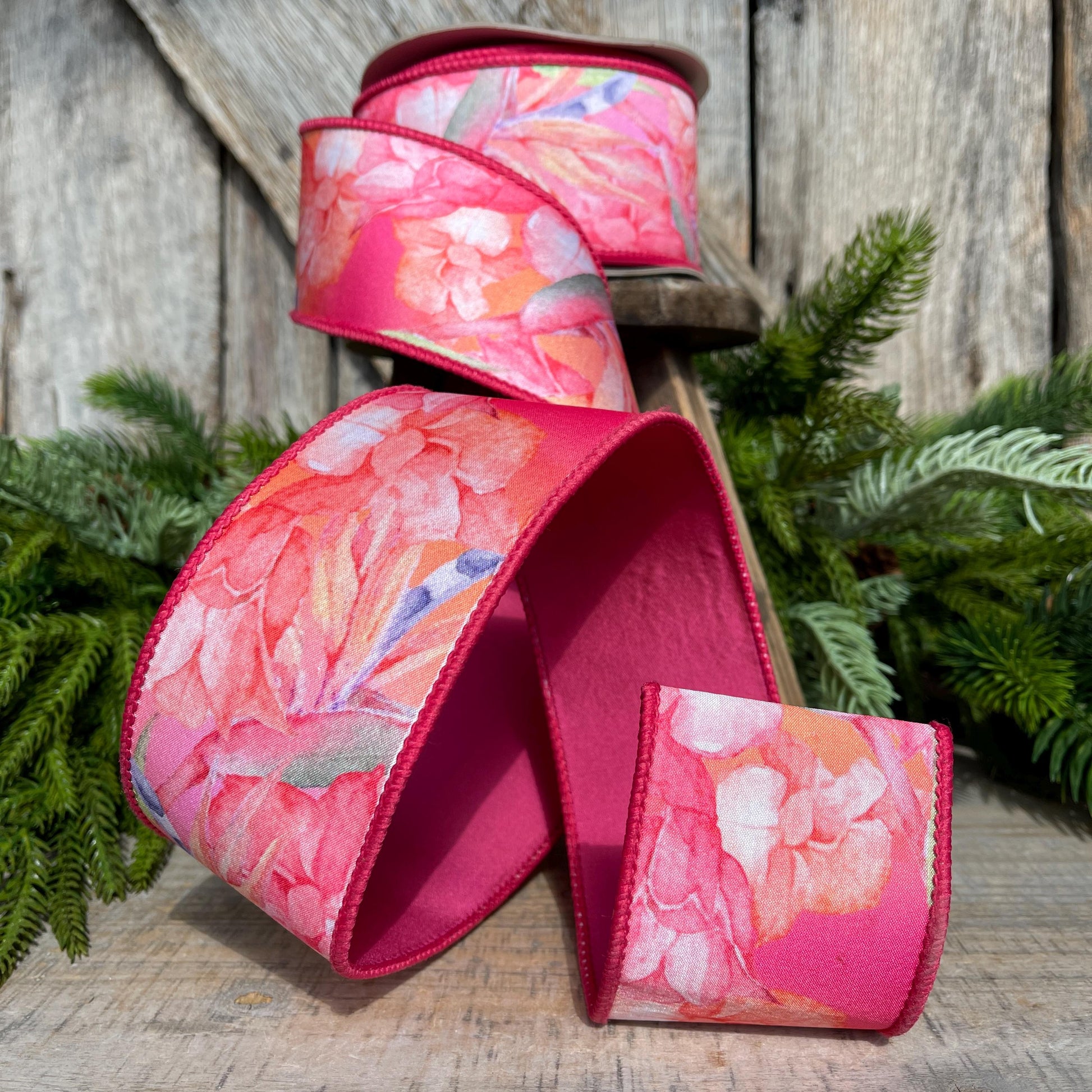 2.5" Birds of Paradise Ribbon, Farrisilk Ribbon, Wired Ribbon, Floral Ribbon, Summer Ribbon, Designer Ribbon, SR058-32