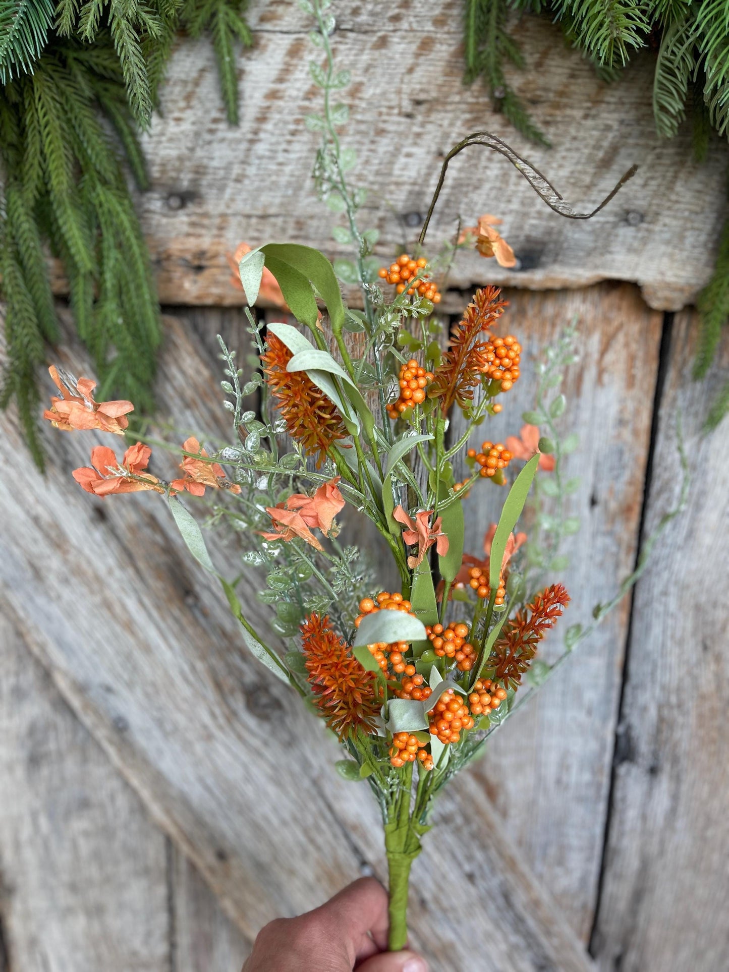 24" Orange Fall Filler Bush, 60919, Fall 60919, Orange Greenery Bush, Fall Greenery Bush, Fall Wreath Supply, 60919-0r