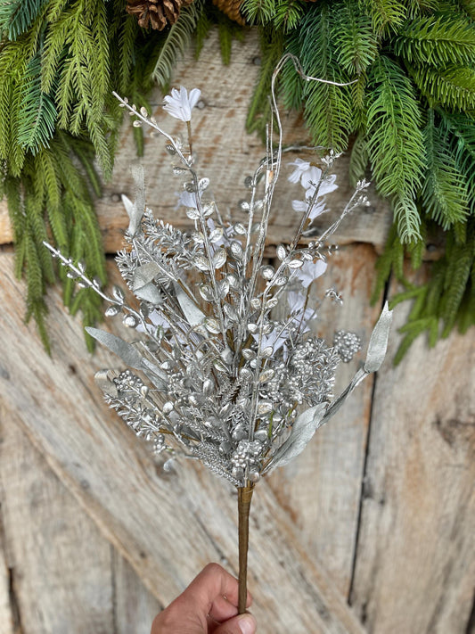 24" Silver Christmas Bush, Christmas 60919, Silver Filler Bush