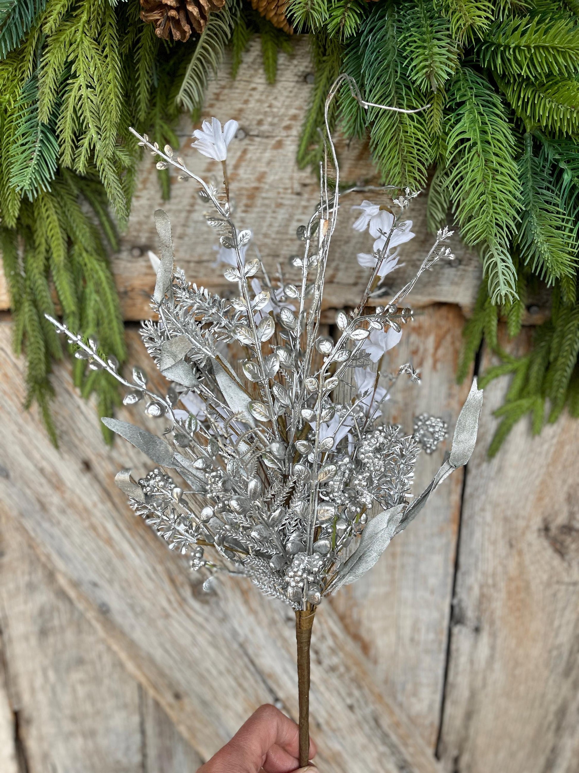 24" Silver Christmas Bush, Christmas 60919, Silver Filler Bush