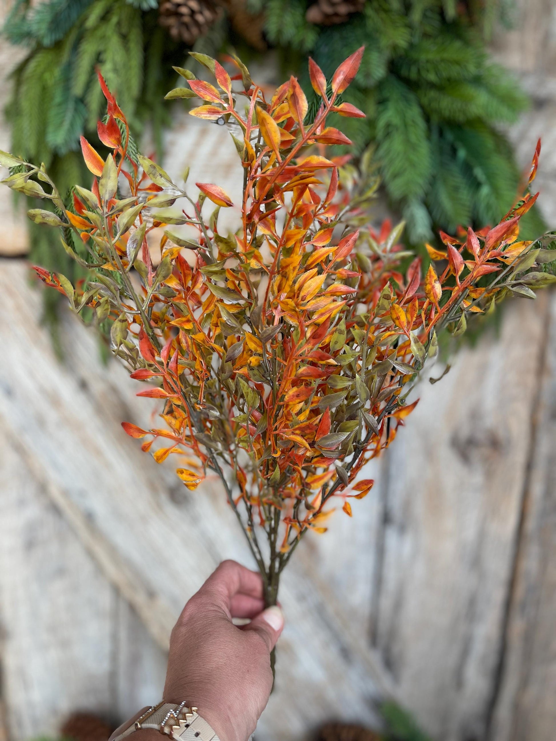 18" Similax Fall Greenery Bush, Fall Greenery, Artifical Greenery, Fall Wreath Supply, Fall Floral Supply, Fall Plastic greenery, 81834
