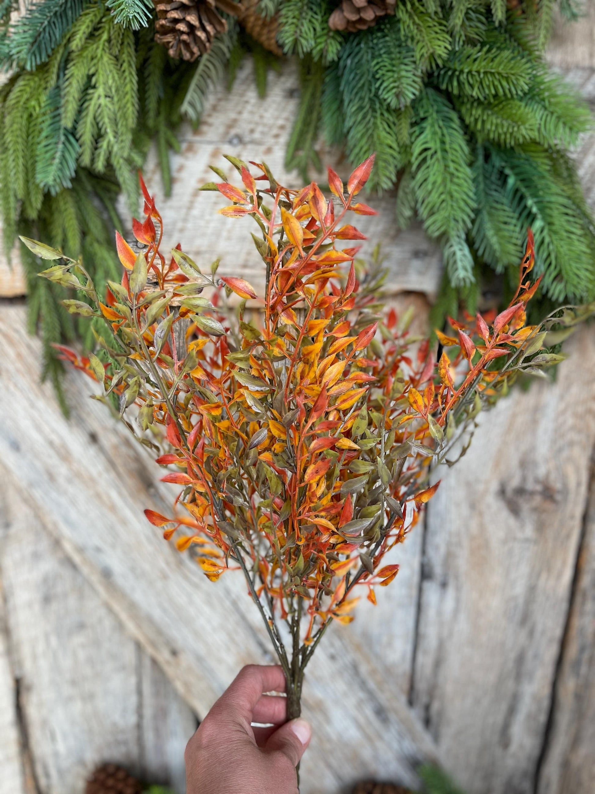 18" Similax Fall Greenery Bush, Fall Greenery, Artifical Greenery, Fall Wreath Supply, Fall Floral Supply, Fall Plastic greenery, 81834