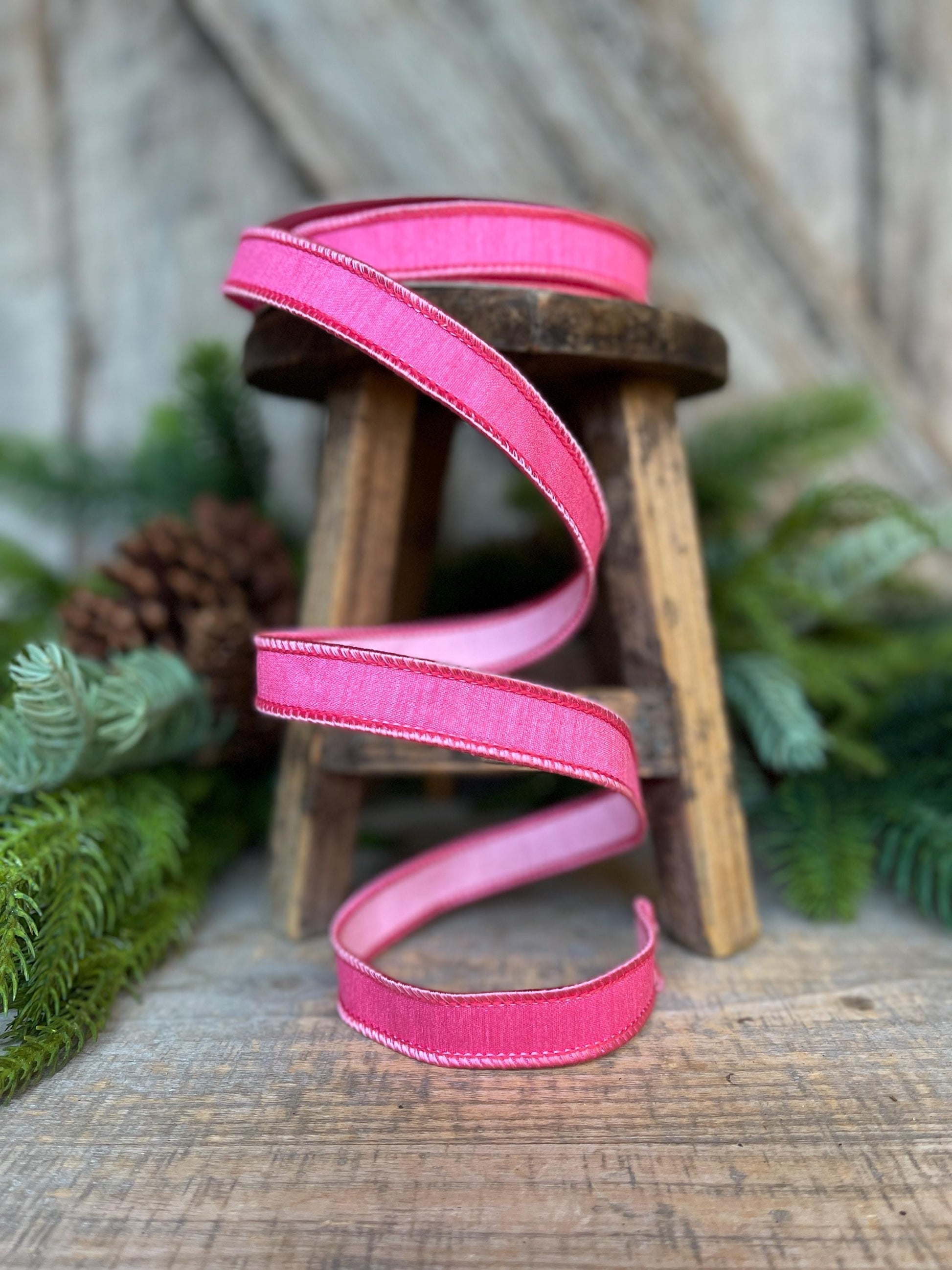 3/4" Pink Fusion Ribbon, Farrisilk Ribbon, Spring Summer Fall Pink Ribbon