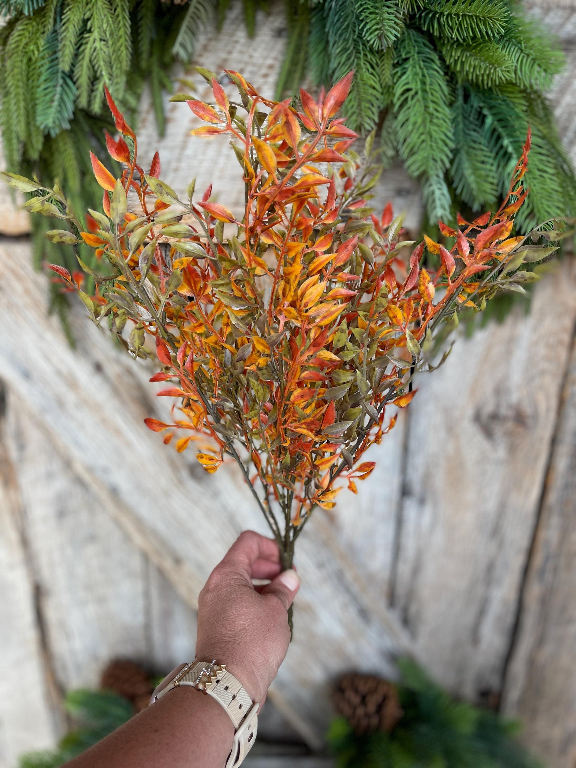 18" Similax Fall Greenery Bush, Fall Greenery, Artifical Greenery, Fall Wreath Supply, Fall Floral Supply, Fall Plastic greenery, 81834