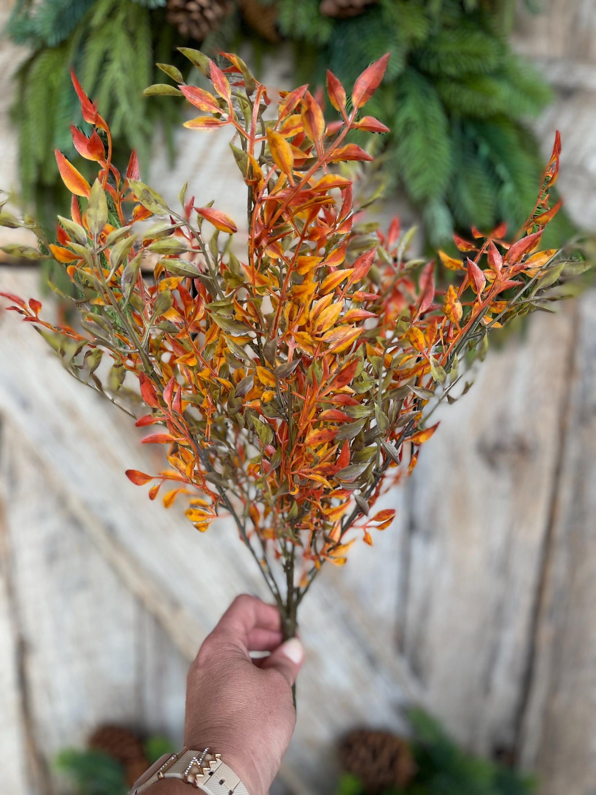 18" Similax Fall Greenery Bush, Fall Greenery, Artifical Greenery, Fall Wreath Supply, Fall Floral Supply, Fall Plastic greenery, 81834
