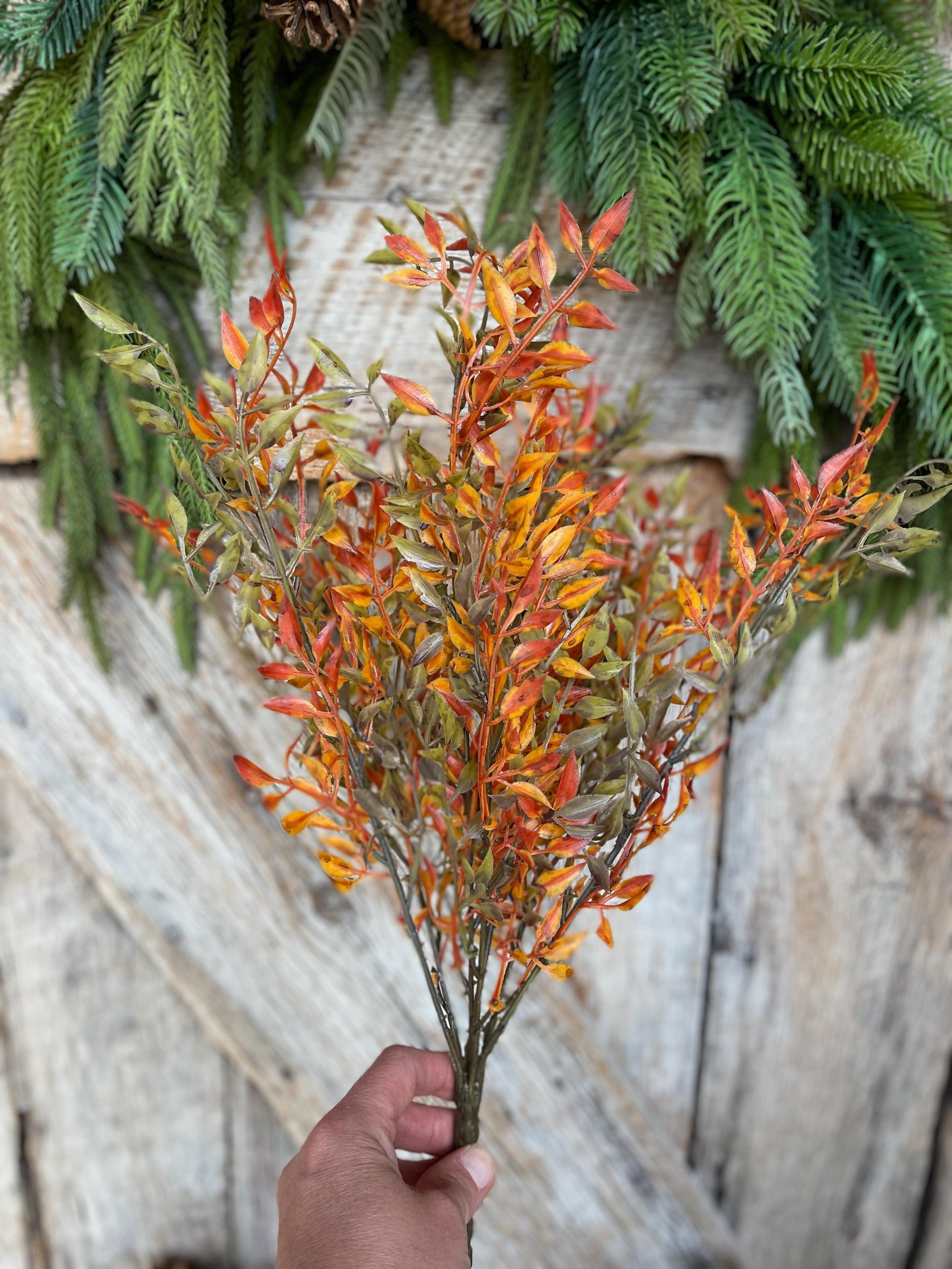 18" Similax Fall Greenery Bush, Fall Greenery, Artifical Greenery, Fall Wreath Supply, Fall Floral Supply, Fall Plastic greenery, 81834