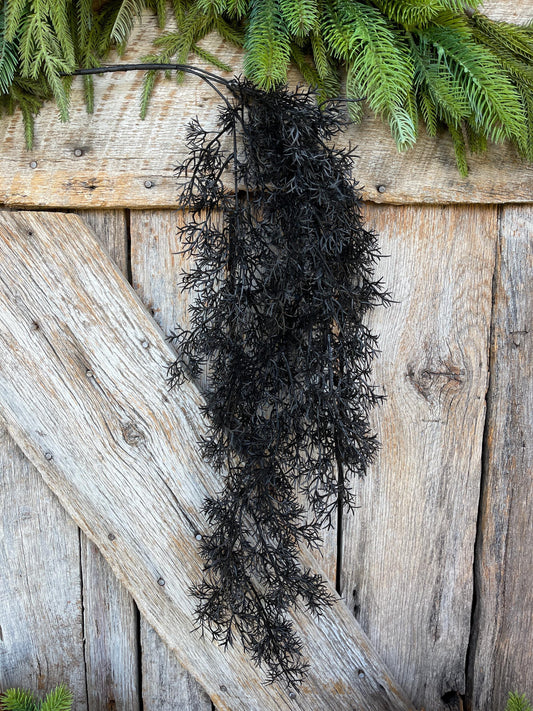 32" Black Hanging Cedar Bush, Halloween Greenery Bush, Hanging Halloween Bush, Black Greenery, Black Hanging Greenery, 57101BK