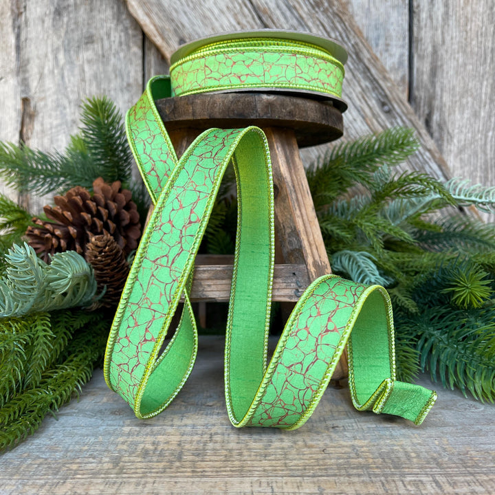 1" Lime Green Halloween Ribbon, Lime Labyrinth Ribbon