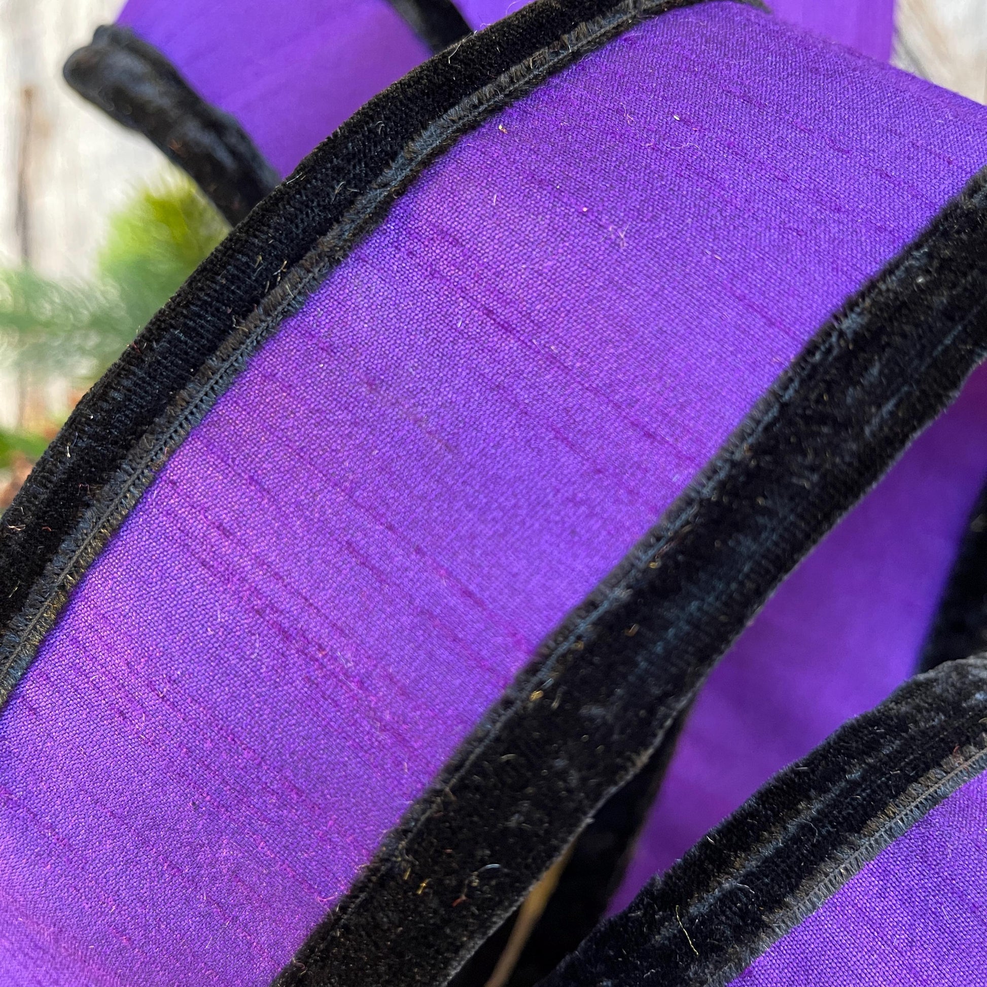 2.5" Purple Black Halloween Ribbon, Farrisilk Ribbon, Halloween Puffs Ribbon