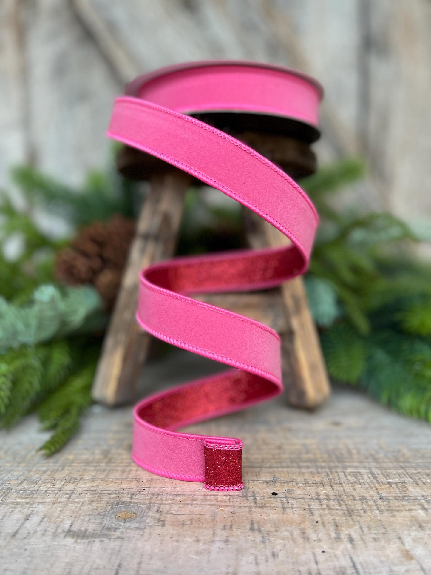 1" Bubblegum Pink & Red Ribbon, Farrisilk Ribbon, Pink and Red Fusion Ribbon