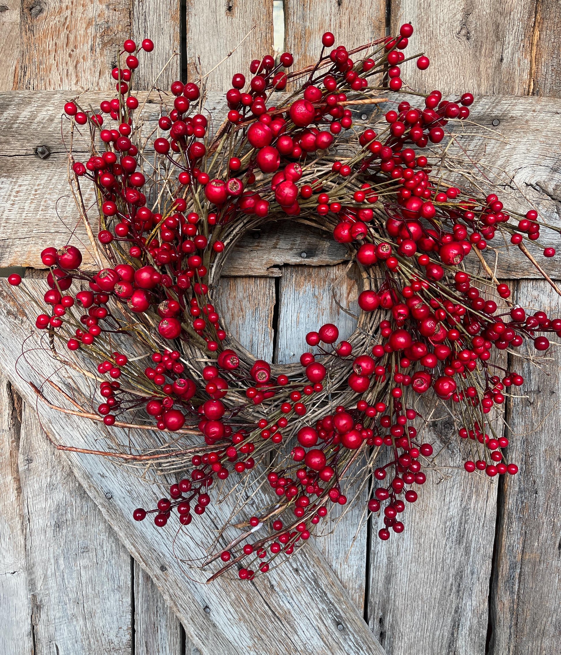 26" Christmas Red Berry Wreath, Cranberry Wreath, Red Wreath, Christmas Front Door, Woodsey Christmas Wreath, Artificial Wreath