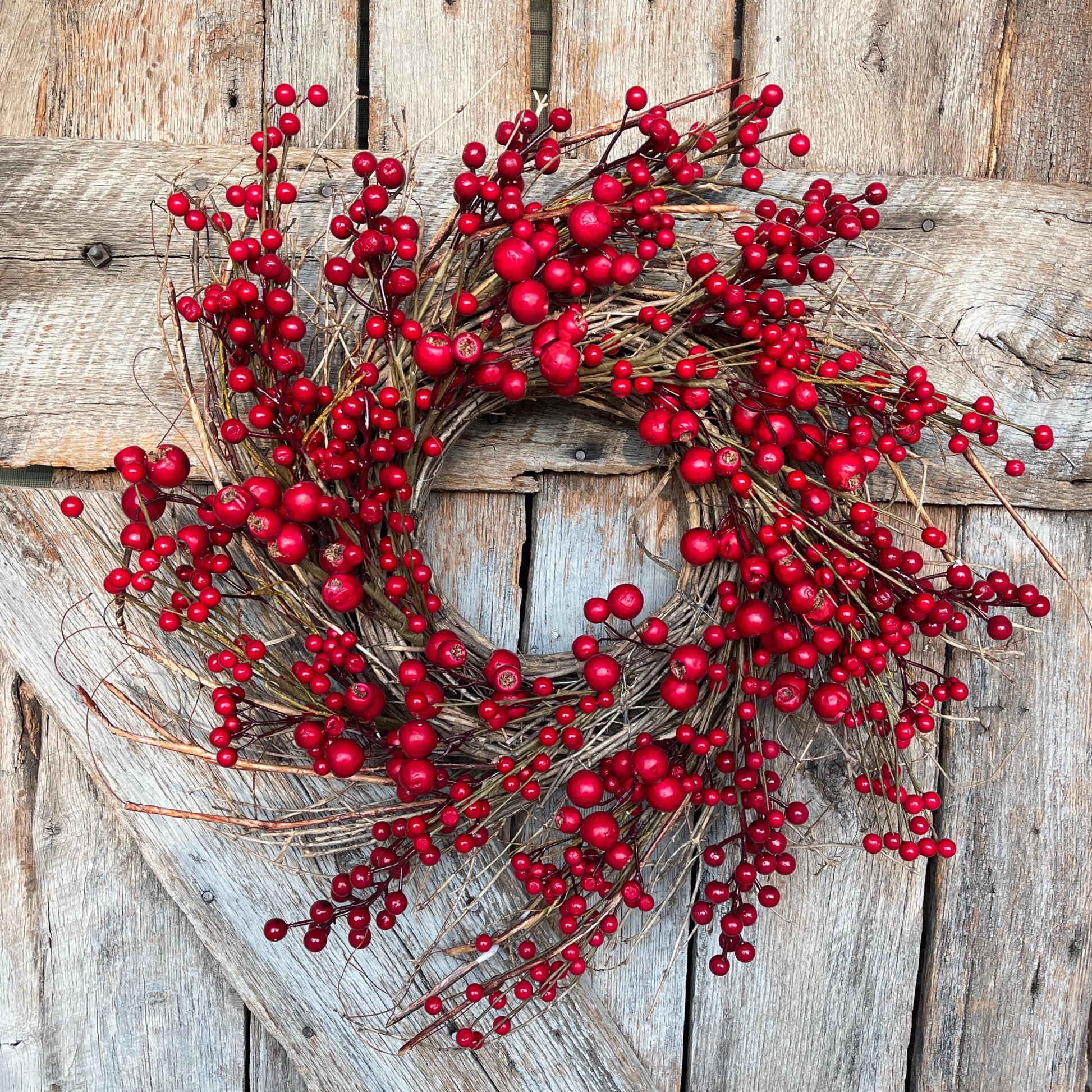 26" Christmas Red Berry Wreath, Cranberry Wreath, Red Wreath, Christmas Front Door, Woodsey Christmas Wreath, Artificial Wreath