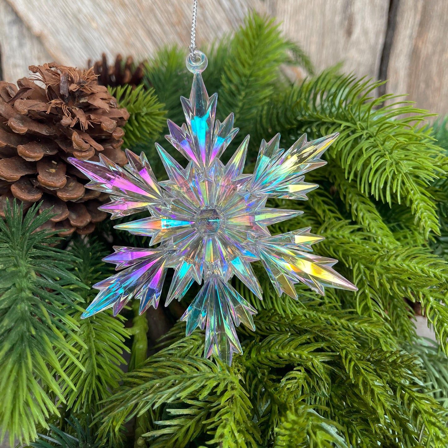 5" Iridescent Snowflake Ornament, Shatterproof Ornament, Snowflake Ornament
