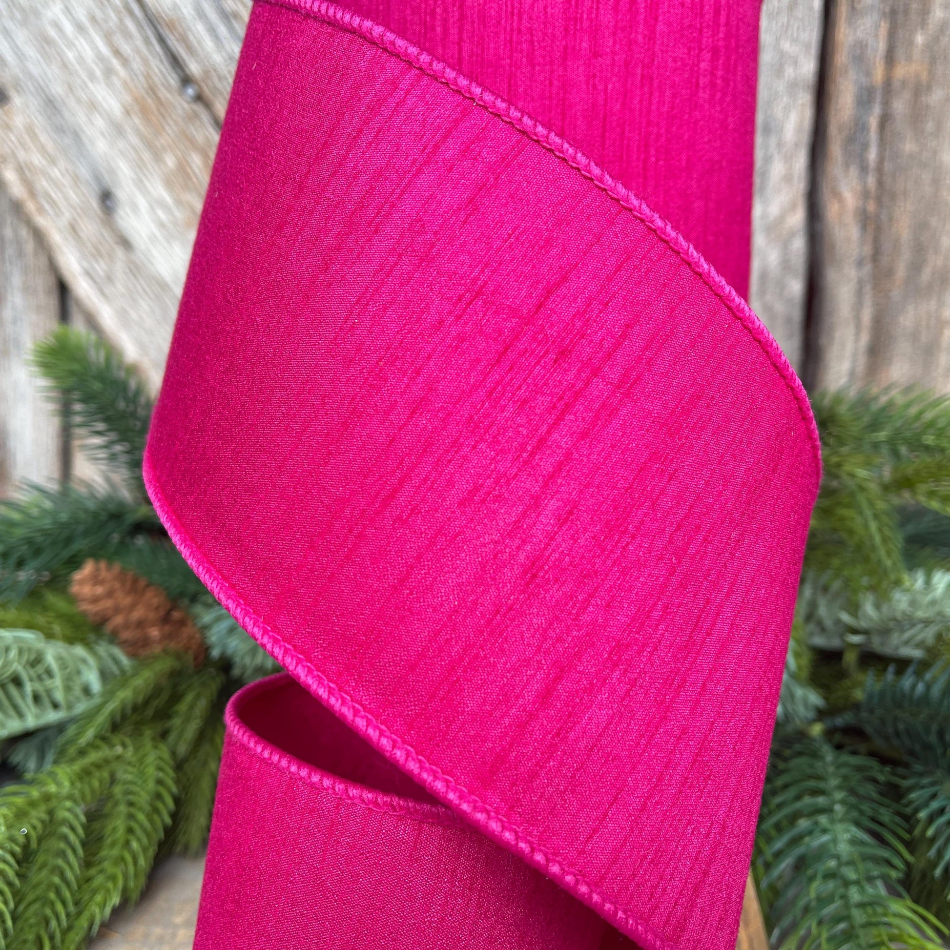 4” Hot Pink Ribbon, Farrisilk ribbon, Christmas Ribbon