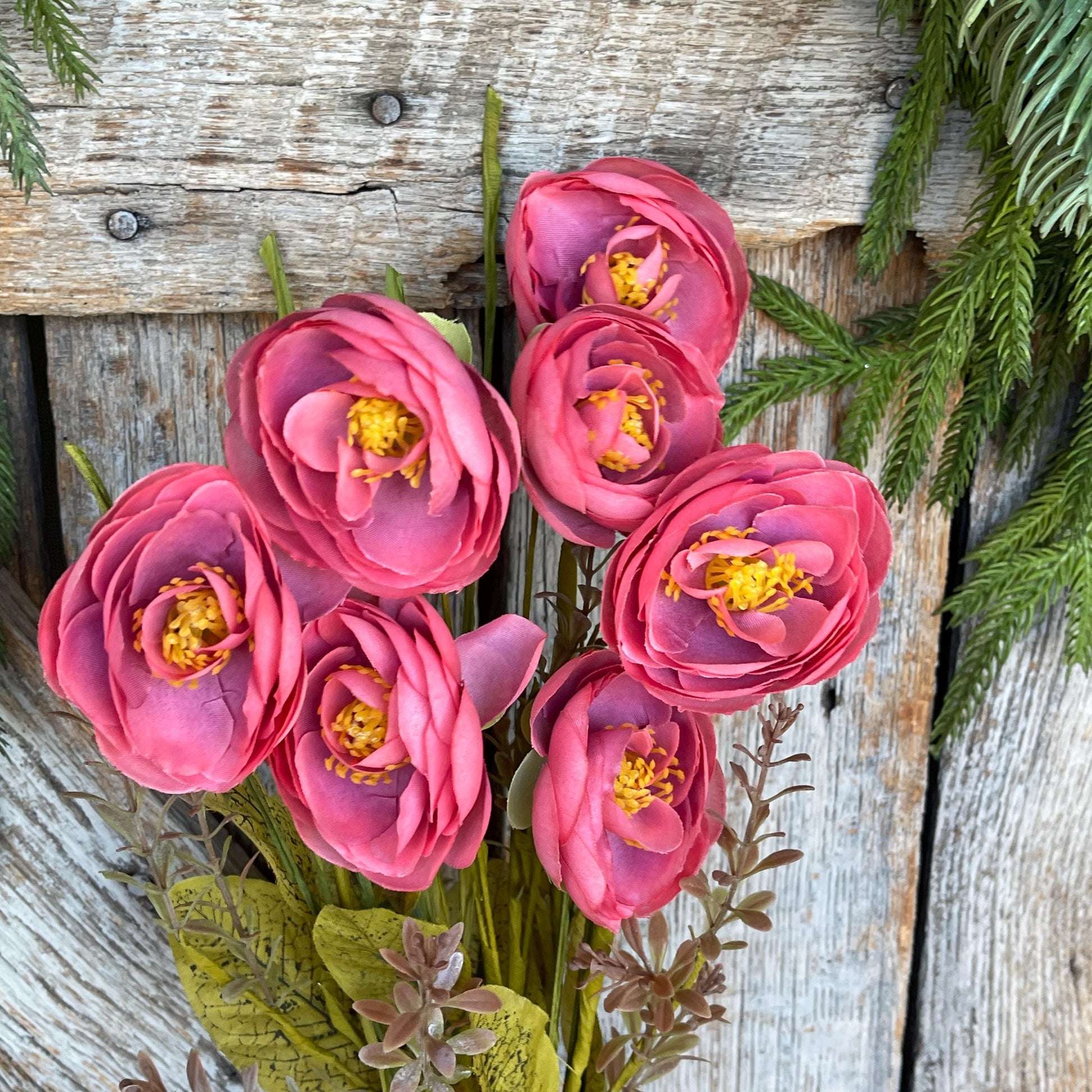 20" Mauve Ranunculus Bush, Fall Floral Bush, Fall Ranunculus Bush