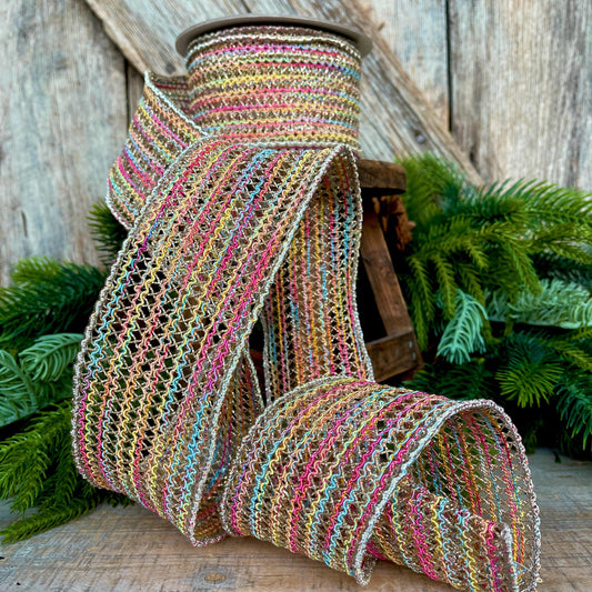 3" Pastel Ribbon, Farrisilk Ribbon, Sherbert Lace Ribbon, Colorful Ribbon, RK780-32