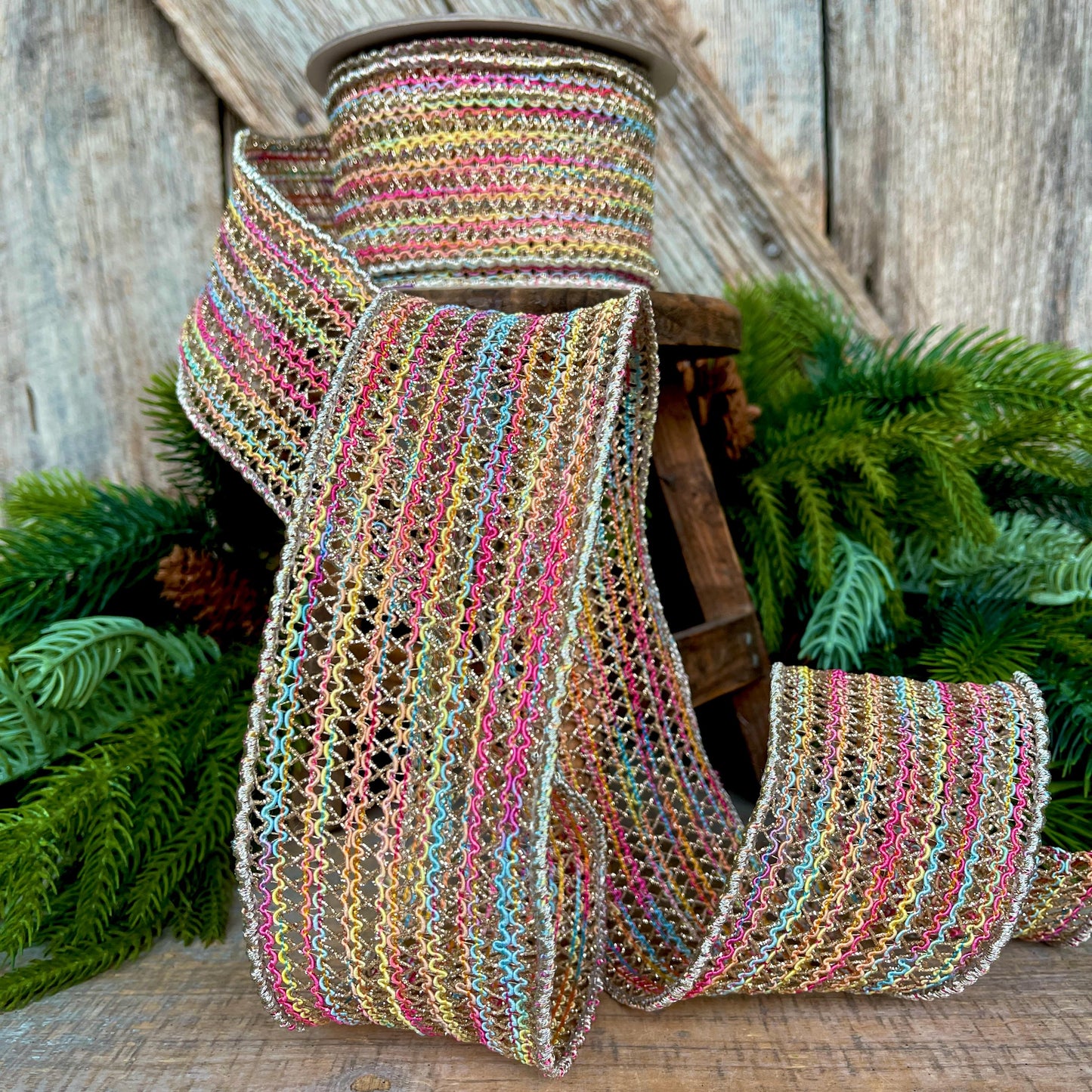 3" Pastel Ribbon, Farrisilk Ribbon, Sherbert Lace Ribbon, Colorful Ribbon, RK780-32