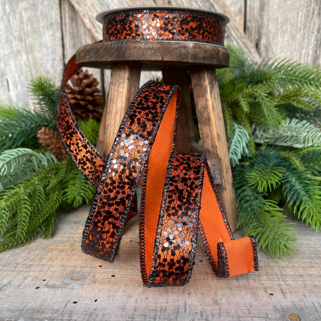 2.5" Orange Wicked Weave Ribbon, Farrisilk Ribbon