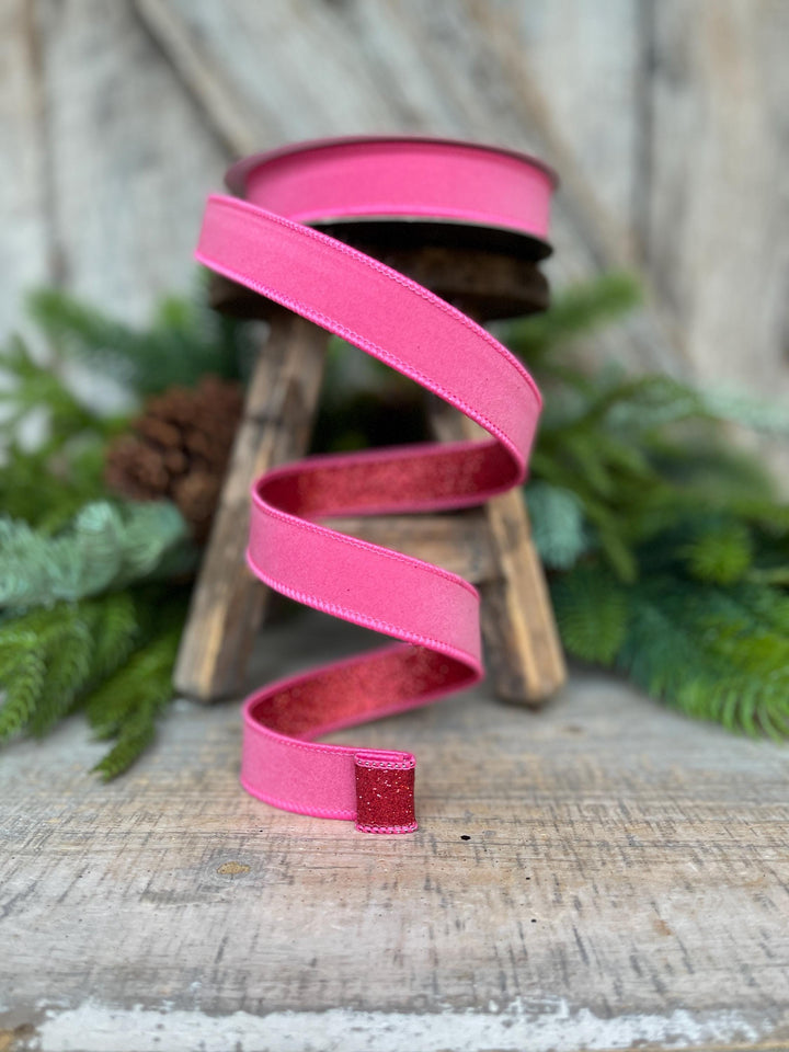 1" Bubblegum Pink &amp; Red Ribbon, Farrisilk Ribbon, Pink and Red Fusion Ribbon