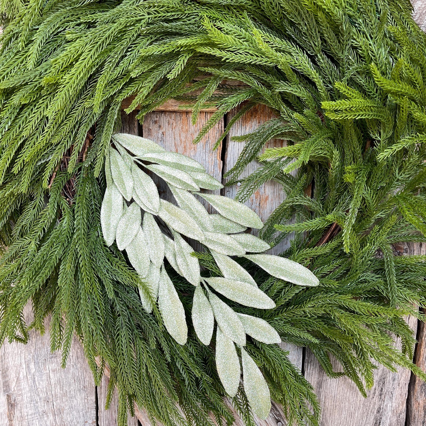 27" Mint Green Laurel Leaf Spray, Mint Sparkle Leaf Spray, Light Green Christmas Picks Stems, Christmas Tree Picks, 86483MINT