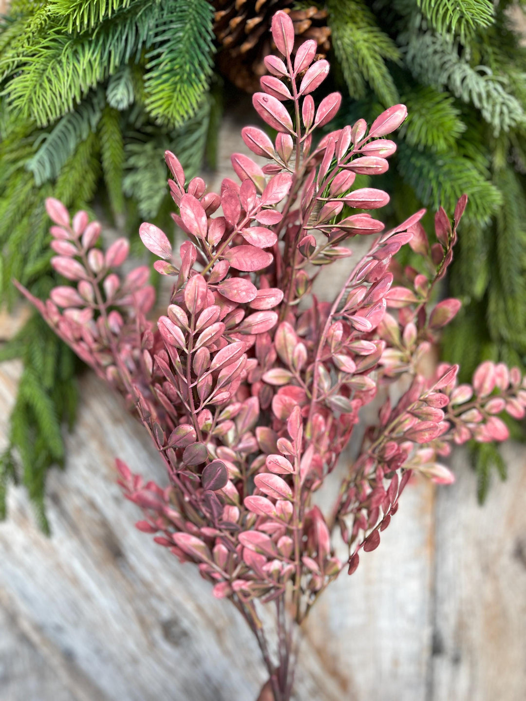 Mauve Pink Hemlock Greenery Bush: 21" Christmas &amp; Fall Filler