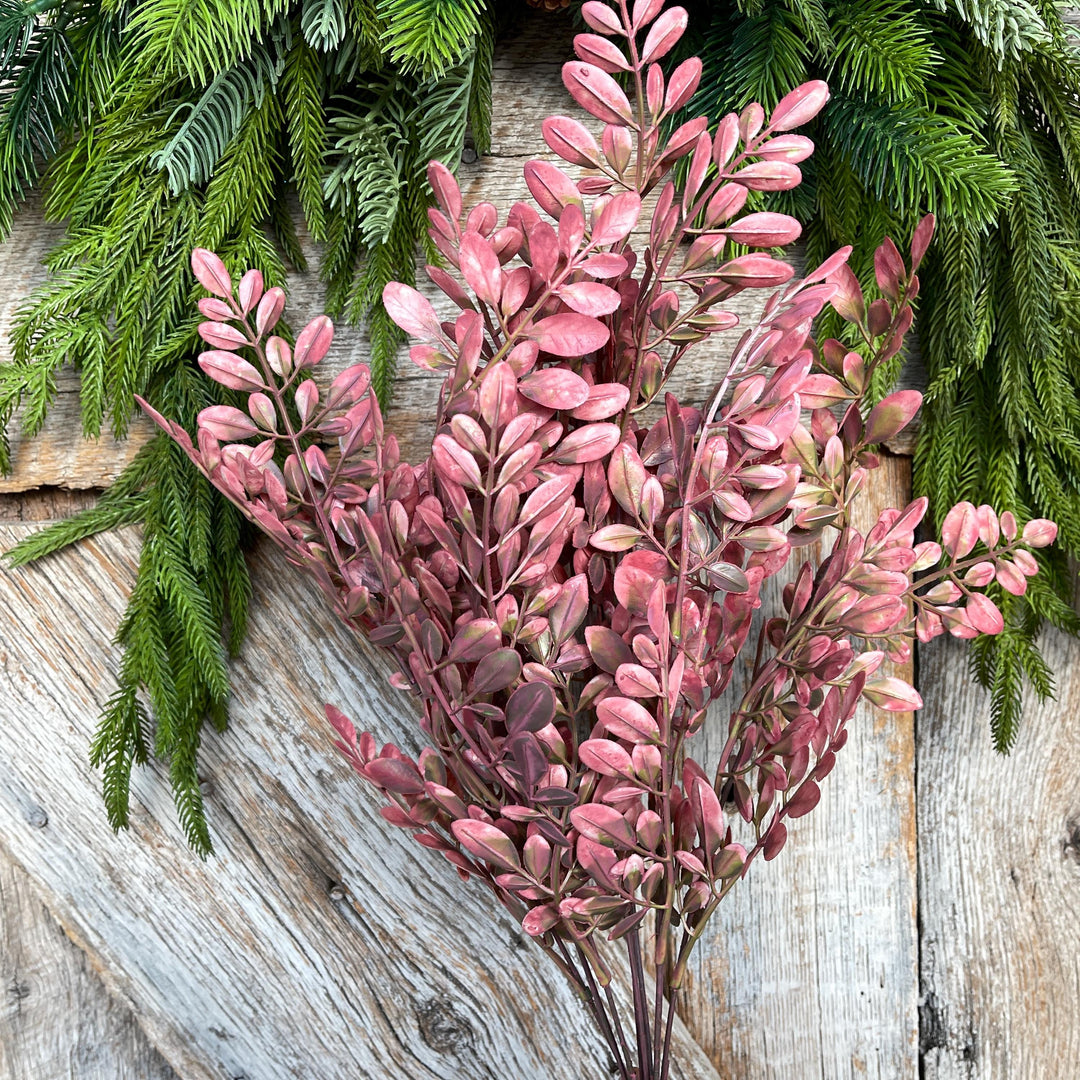 Mauve Pink Hemlock Greenery Bush: 21" Christmas &amp; Fall Filler