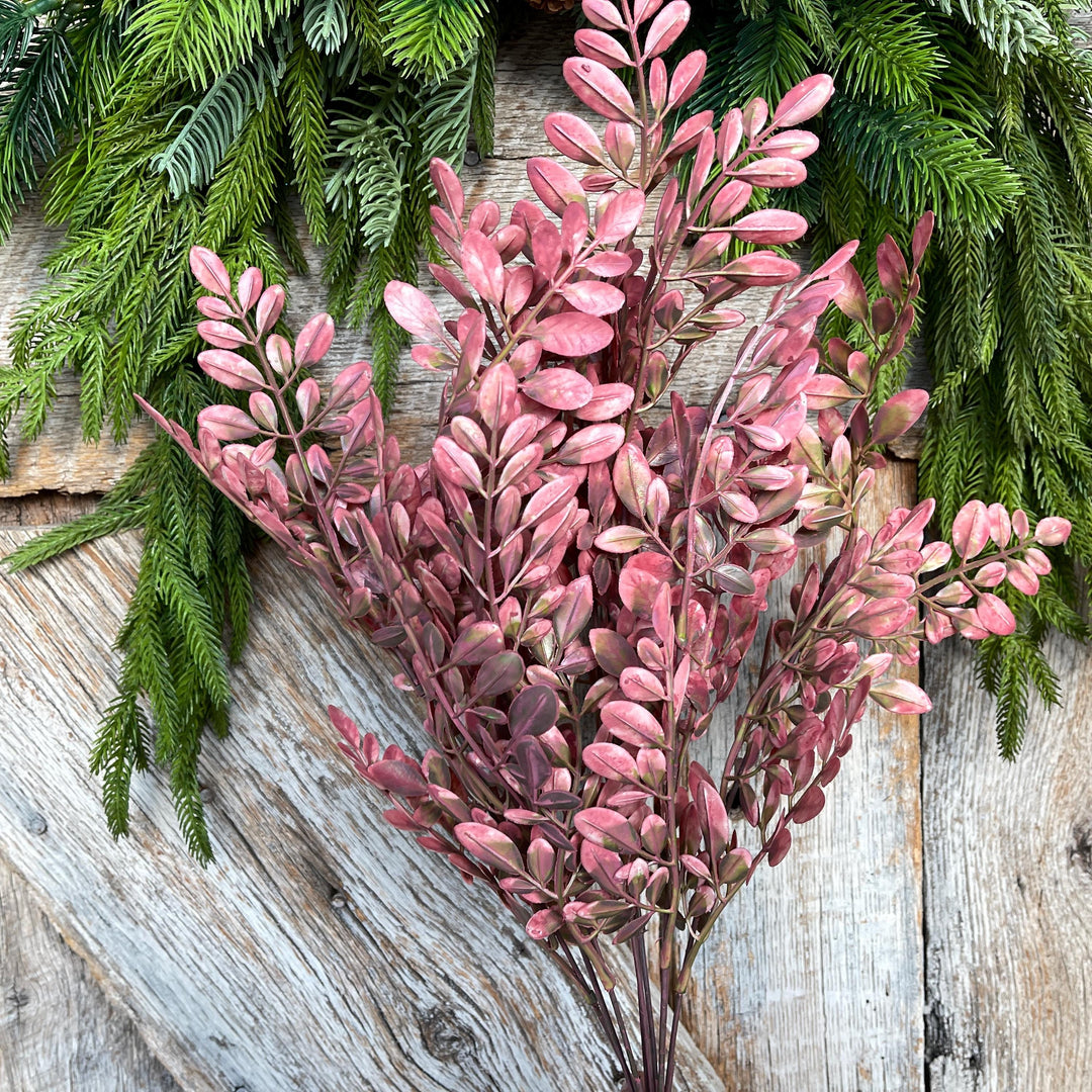 Mauve Pink Hemlock Greenery Bush: 21" Christmas &amp; Fall Filler