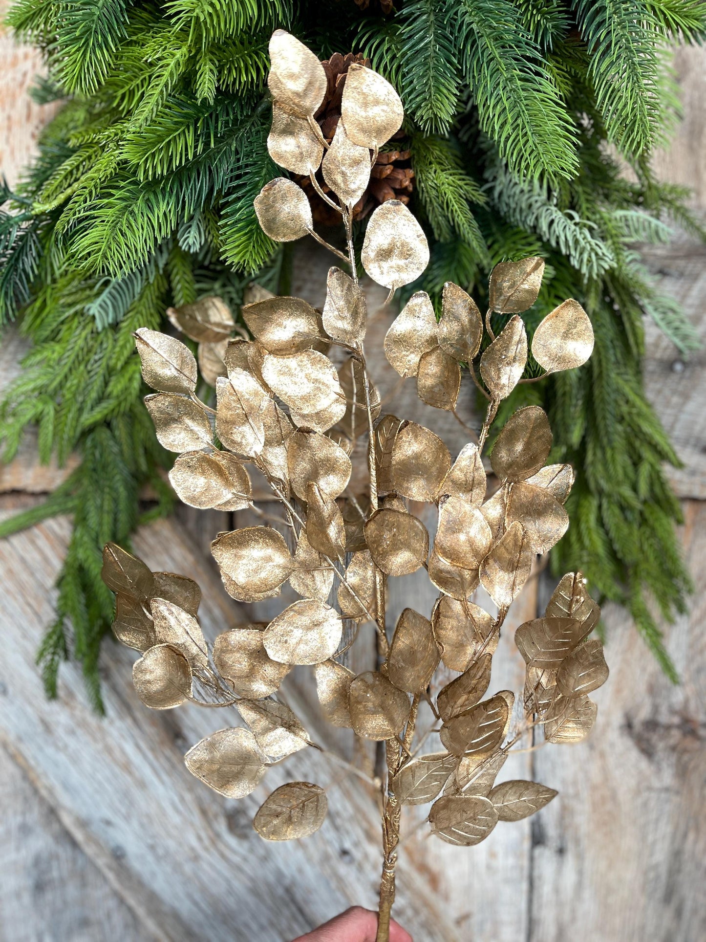 32" Gold Birch Spray, Gold Copper Christmas Spray, Christmas Tree Spray