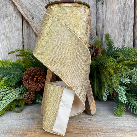 4" Champagne Gold Ribbon, Gold Ribbon, Christmas Ribbon, Designer Ribbon, 4" x 10yds