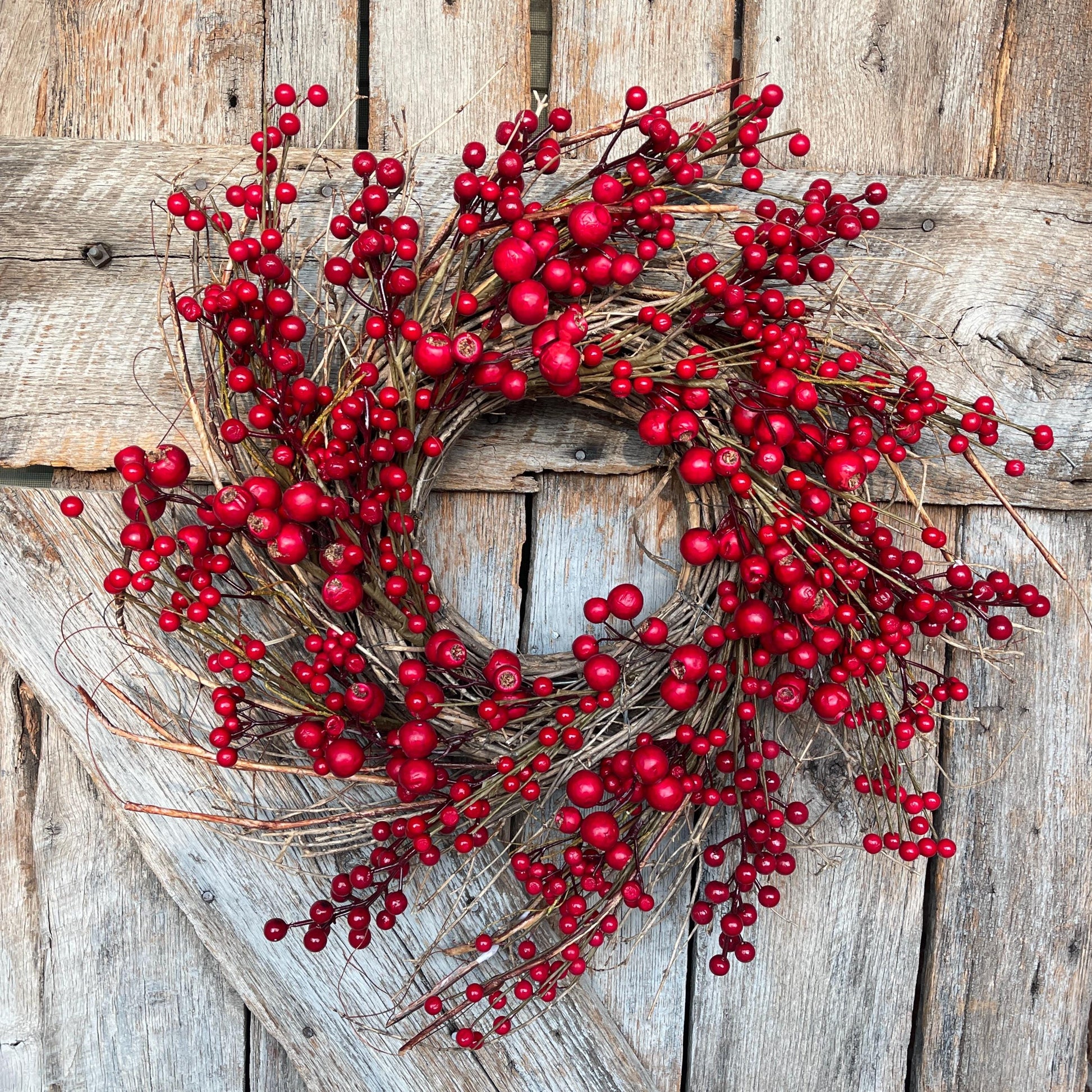 26" Christmas Red Berry Wreath, Cranberry Wreath, Red Wreath, Christmas Front Door, Woodsey Christmas Wreath, Artificial Wreath