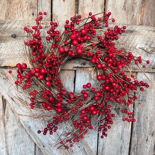 26" Christmas Red Berry Wreath, Cranberry Wreath, Red Wreath, Christmas Front Door, Woodsey Christmas Wreath, Artificial Wreath