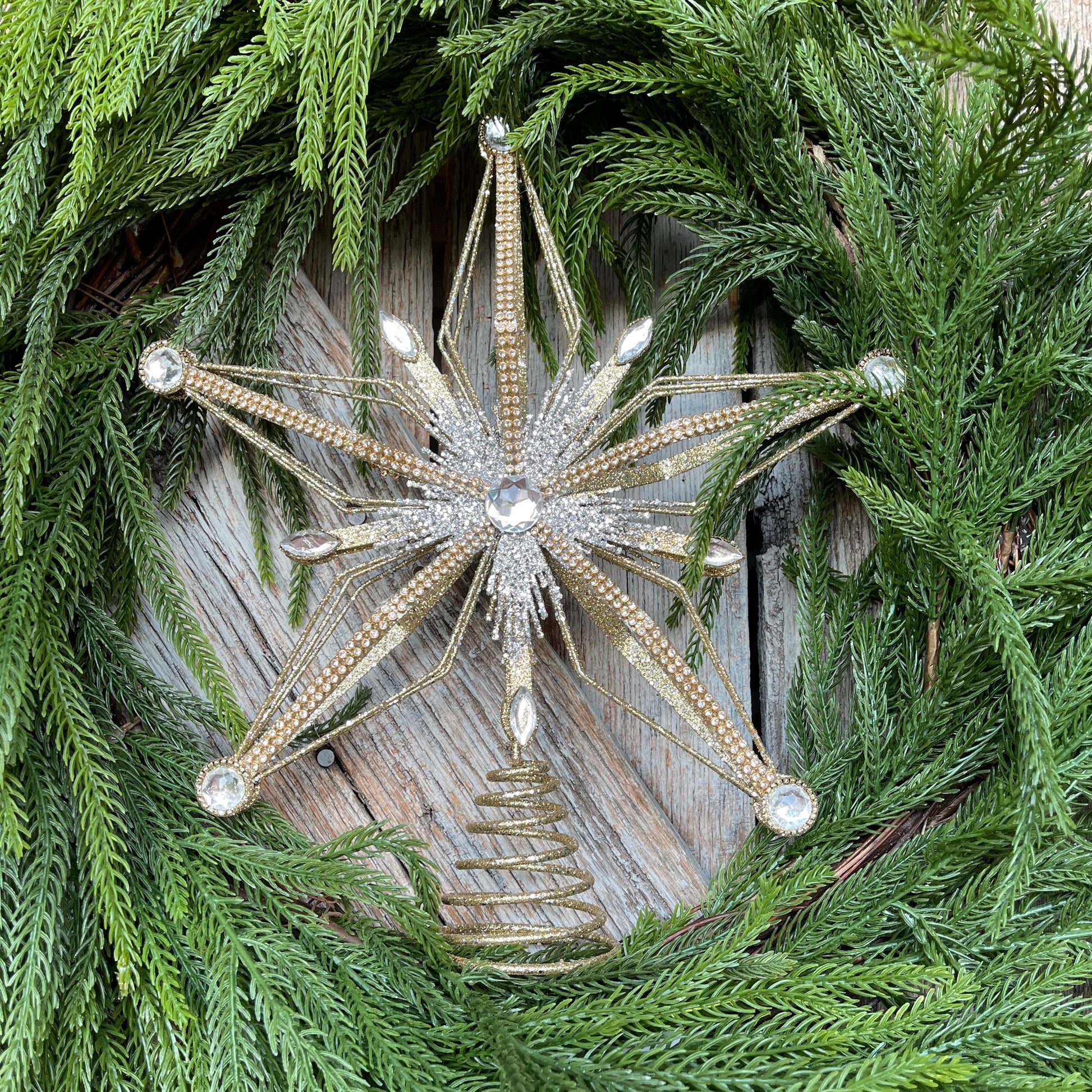 12" Gold & Silver Star Tree Topper, Star for Top Of Tree, Christmas Star, Gold Star for Tree, Christmas Tree Star