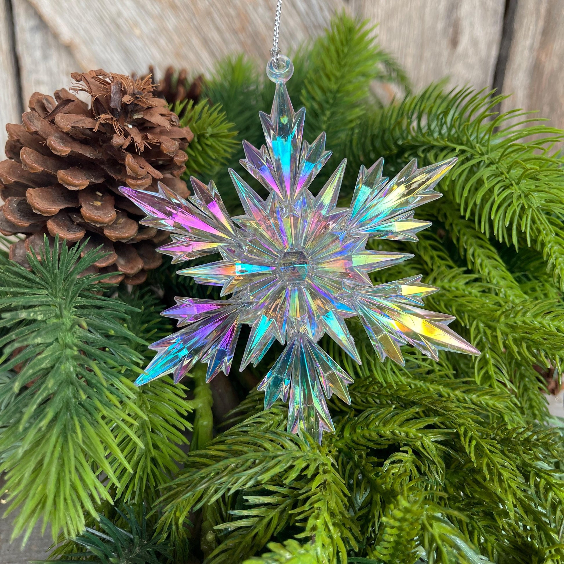 5" Iridescent Snowflake Ornament, Shatterproof Ornament, Snowflake Ornament