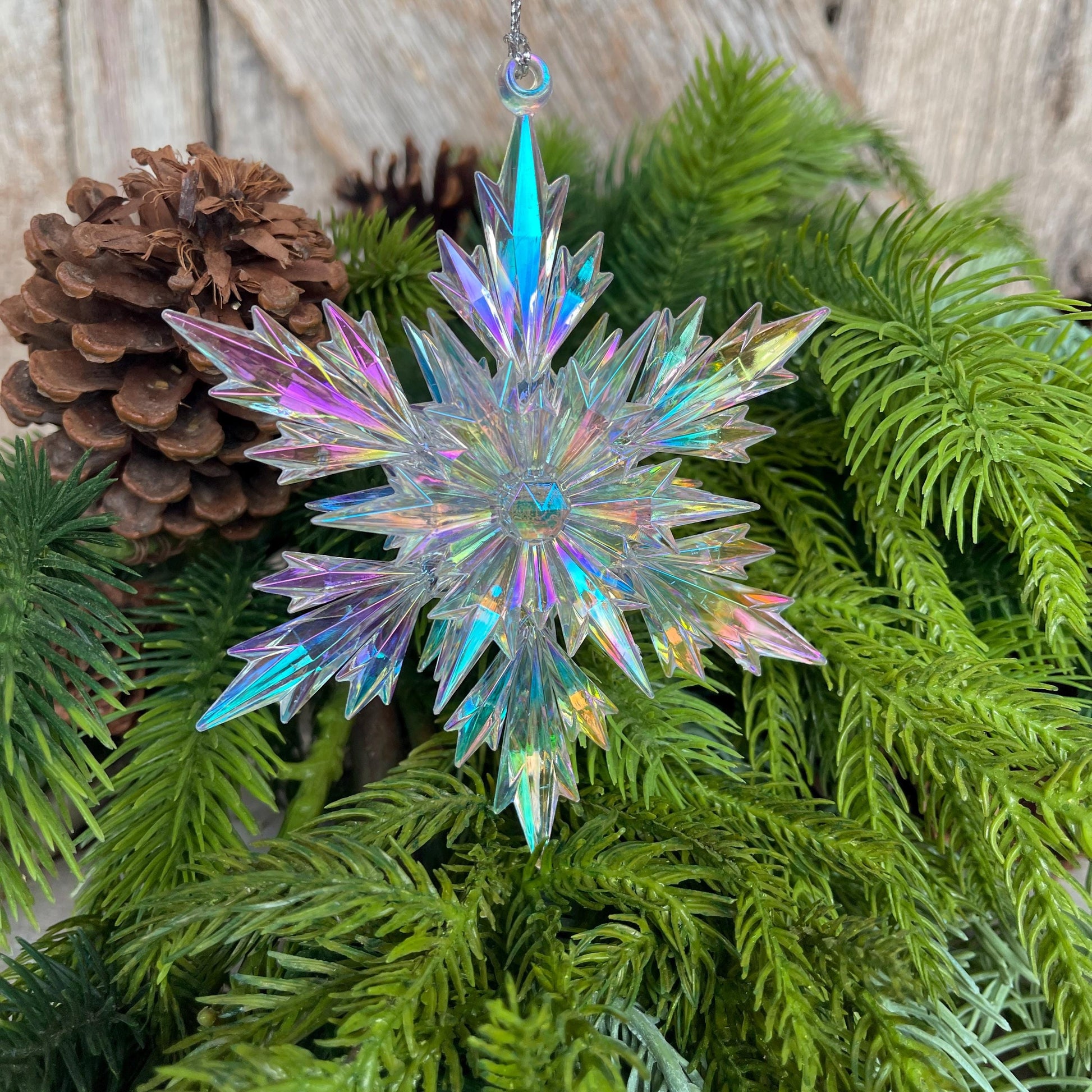 5" Iridescent Snowflake Ornament, Shatterproof Ornament, Snowflake Ornament