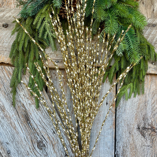 36" Gold Spray, Gold Christmas Spray, Christmas Tree Spray, Christmas Tree Topper Spray, Christmas Picks and Stems, 65316-GOLD