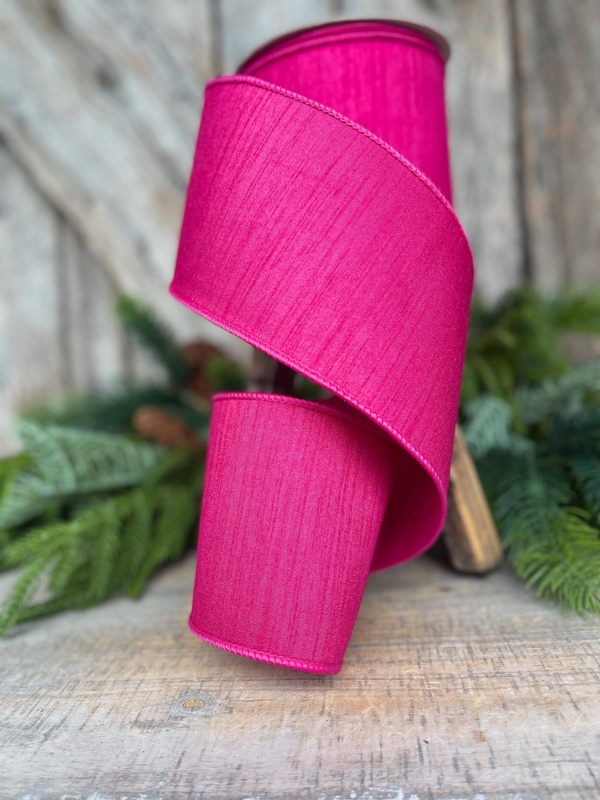 4” Hot Pink Ribbon, Farrisilk ribbon, Christmas Ribbon