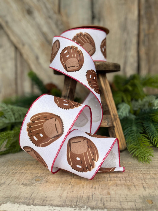 2.5" Baseball Ribbon, Baseball Glove Ribbon, Sports Ribbon