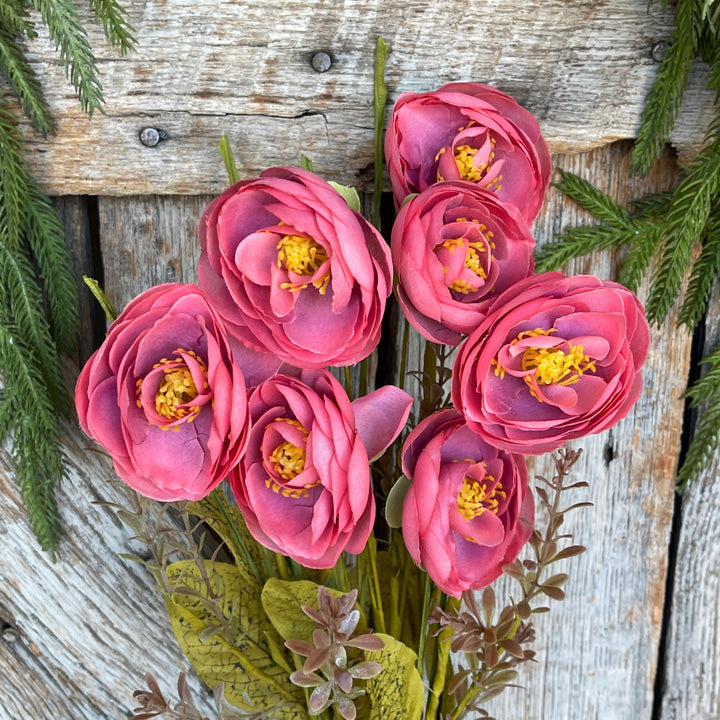 20" Mauve Ranunculus Bush, Fall Floral Bush