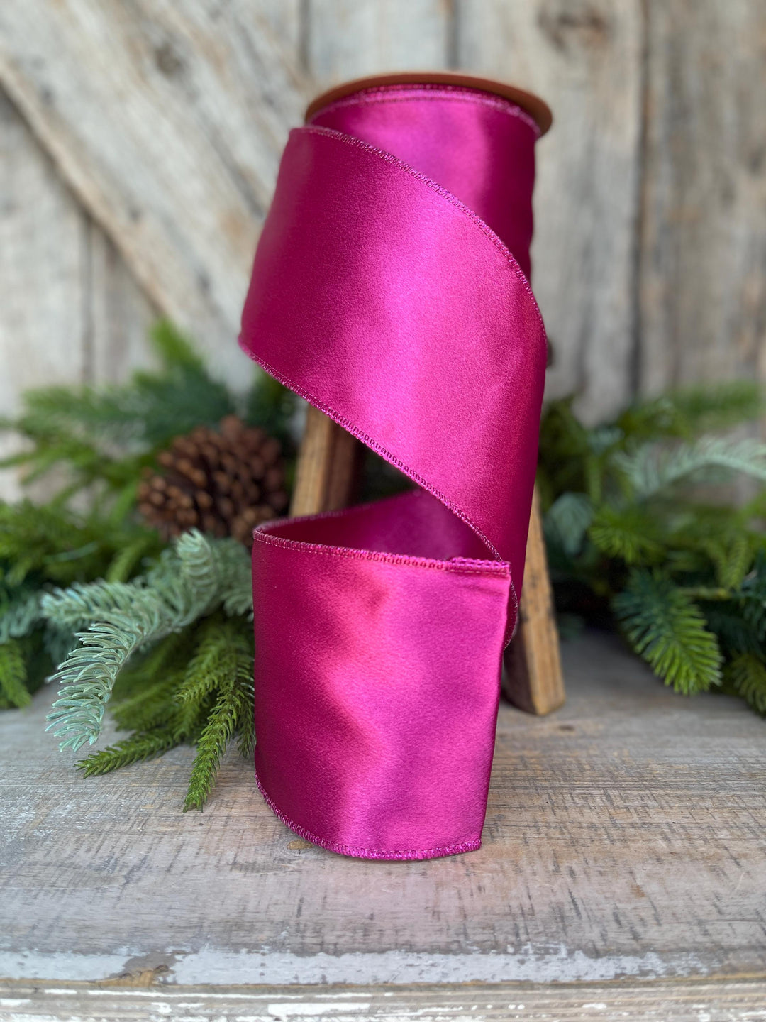 4" Hot Pink Ribbon, Christmas Ribbon, Shimmer Ribbon
