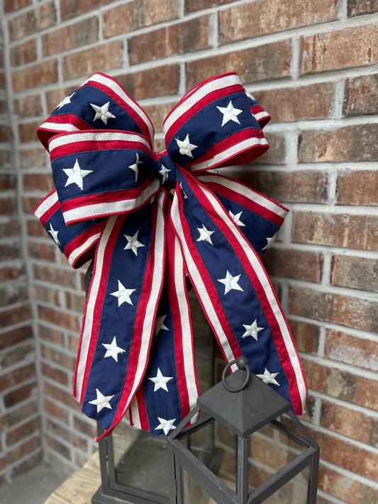 Patriotic bow, lantern swag, wreath bow