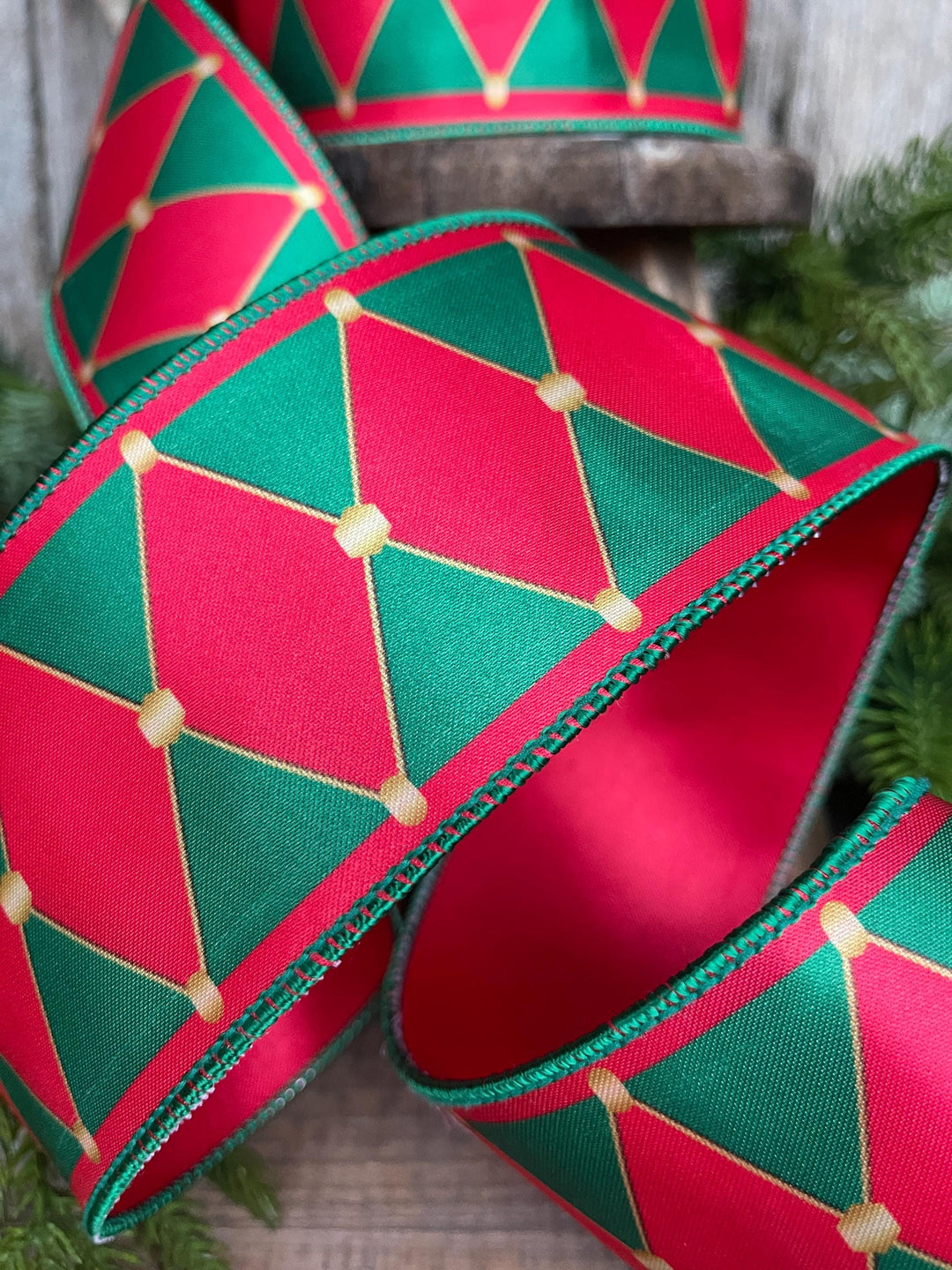 2.5" Red Green Drummer Boy Ribbon, Nutcracker Ribbon, Christmas Ribbon